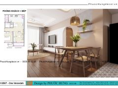 Nội Thất Phòng Khách Liền Bếp Cho Chung Cư Hiện Đại, Thanh Lịch